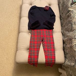 Janie and jack size 3 plaid pant and top set